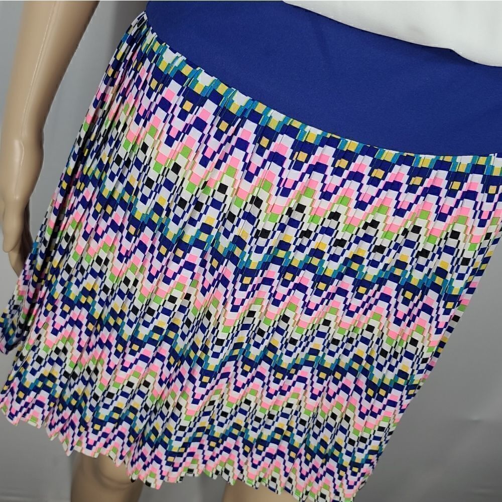 Esley Aztec Pleated Women's Pink & Blue Dress - Picture 11 of 11